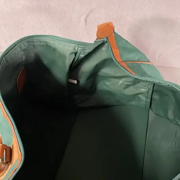Vintage Ralph Lauren Polo Green Canvas Large Duffle Bag Weekend Travel Carry On - Picture 11 of 12